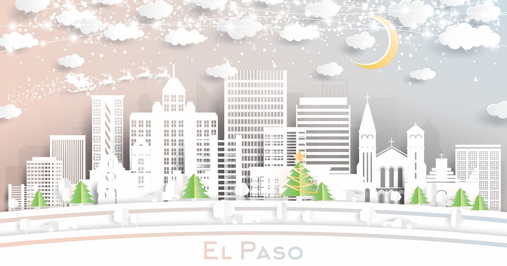 Image of El Paso Downtown as a white sculpture